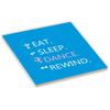 Sam Sandor 4 Inch Ceramic Tile Art - Eat Sleep Dance Rewind Blue