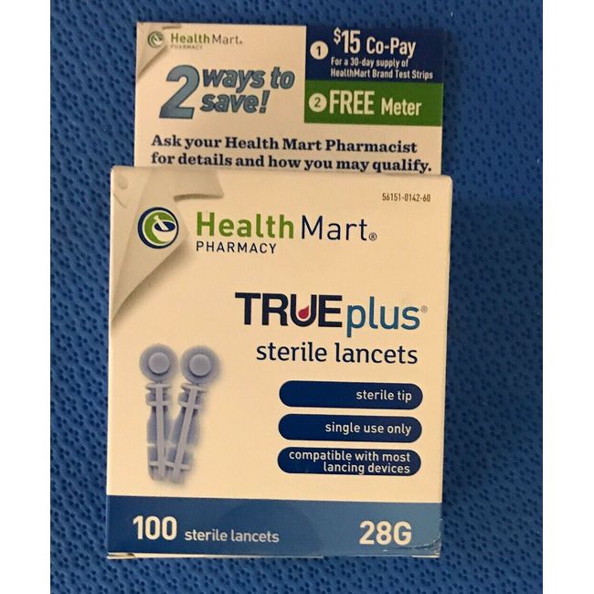 Trividia Health Mart TruePlus Sterile Lancets, 28G - box of 100