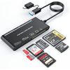 7 IN 2 USB 3.0 SD Card Reader, SD/TF/CF/Micro SD/XD/MS Card Adapter, 5Gbps High Speed USB C SD Card Reader for iPhone 16/15/14/iPad/MacBook/Samsung, Windows,Mac OS,Linux