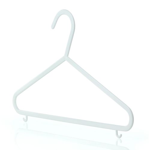 HANGERWORLD 18 Pack of White Plastic Children's Coat Hangers - 30cm for Baby and Toddler Clothes Storage, No Shoulder Bumps with Lower Hooks for Vests
