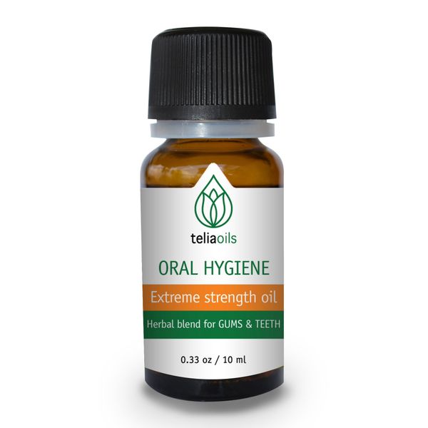 Teliaoils Herbal Blend for Teeth & Gums - Extreme Strength Oral Hygiene Oil- 100% Natural Deep Cleansing Mouthwash/Liquid Toothpaste/Herbal Breath Freshener- Fluoride Free Oral Discomforts - 10ml