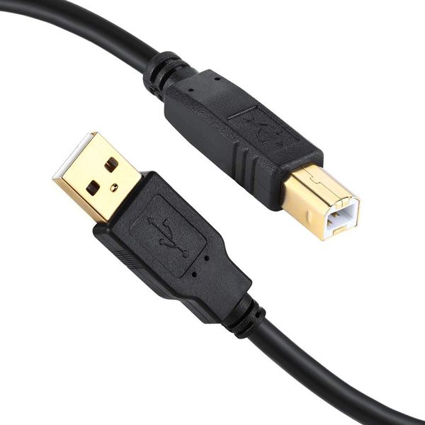 XBOHJOE USB 2.0 Printer Cable 8M A Male to B Male Gold Plated Connector Type B to Scanner Cable Compatible HP Canon Brother Epson Dell Multifunction Fax Machine Copy Black 8M