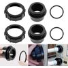 2Pack 270100 Black Pool Valve Adaptor Replacement Kit Fits Pentair D.E. Filter