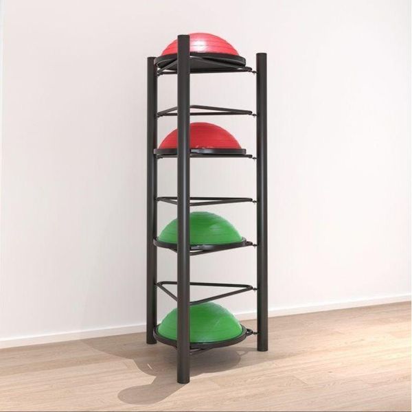 Balance Ball Display Stand Half Gym Ball Storage, Black 5 Tiers