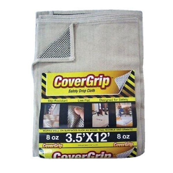 CoverGrip 351208 Slip Resistant Canvas Drop Cloth 3.5 W x 12 L ft.