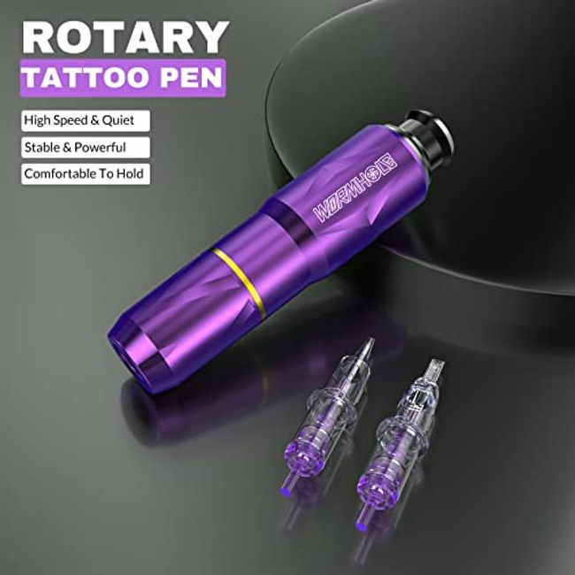 Complete Tattoo Pen Machine Kit for Beginners 40 Needle Cartridges