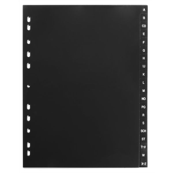 Papiertiger Index PP (A-Z Black PP, DIN A4, Pack of 2)