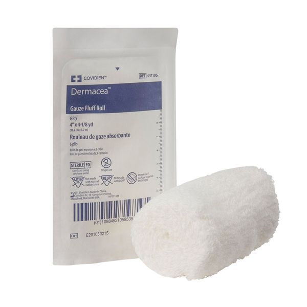 Dermacea White Fluff Bandage Roll Sterile 441106 100 per Case