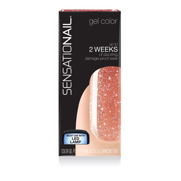 Sensationail Color Gel Polish- Tangerine Glitter