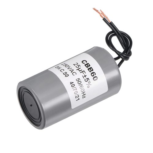 uxcell CBB60 Run Capacitor 25uF 250V AC 2-Wire 50/60Hz Cylinder 75x40mm for Air Conditioner Pressor, Water Pump Motor