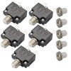 T Tocas 5pcs Push Button Reset 5A Circuit Breakers with Quick Connect Terminals and Waterproof Button Cap