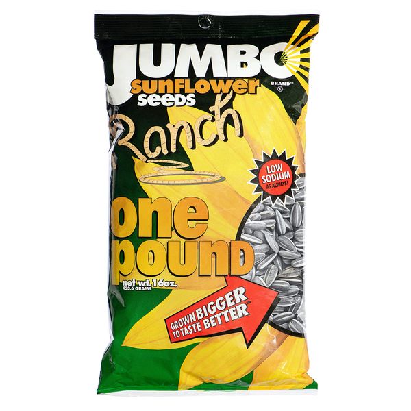 JUMBO SUNFLOWER SEEDS, Ranch, 16-Ounce (Pack of 6)