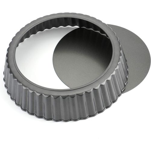 Yowlens Quiche Pan,Tart Pan,22cm Flan Tins with Loose Base, Fluted Tart Tin Removable Loose Bottom, Cheesecake Pan Tart Mold for Baking Cheesecake,Pie,Pizza