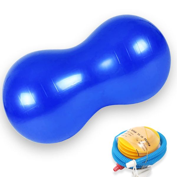 Ebitre Balance Ball, Peanuts with Training Videos, Diet, Core Inflator, Beginner, Yoga, Gym (Blue)