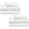 2-Pack 100% Cotton King Size Sheets Set 400 Thread Count Sateen - Extra Soft, Br