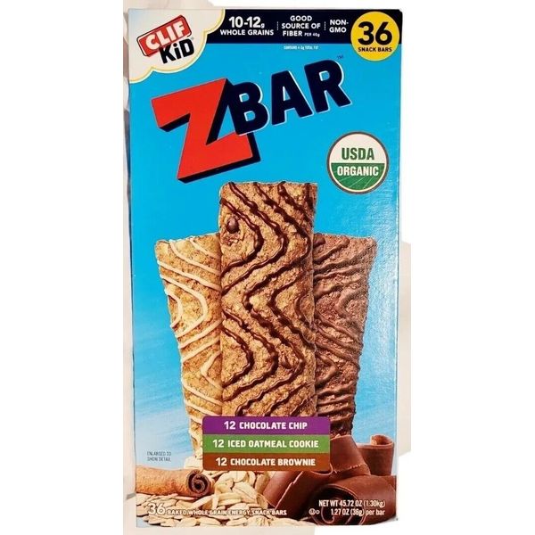 Clif Kid ZBar Organic Granola Bar, Variety Pack, 1.27 oz, 36-count Free Shipping