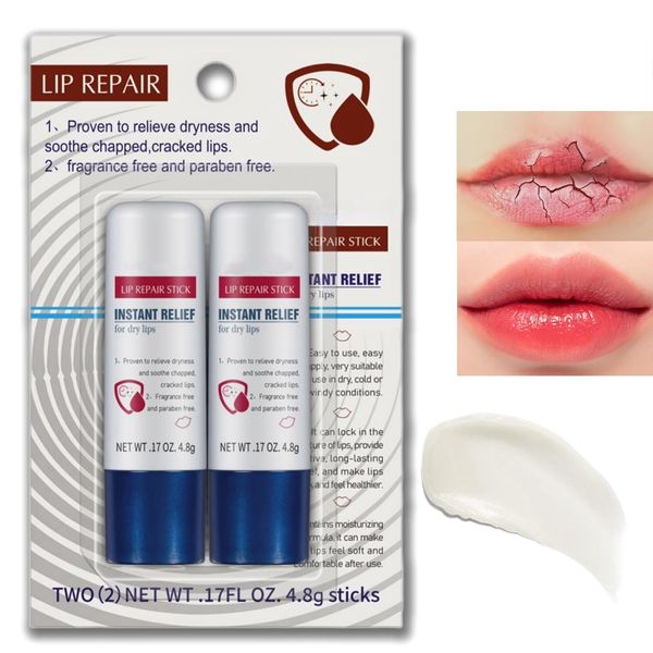 2Pcs Lip Balm Stick,Lip Balm Set,Lip Repair Cream for Dry Cracked Lips,Hydrating Lip Balm,Moisturizing Lip Balm Multipack,Lip Care Set,Long Lasting Moisturising Lip Care,Natural Lip Protection