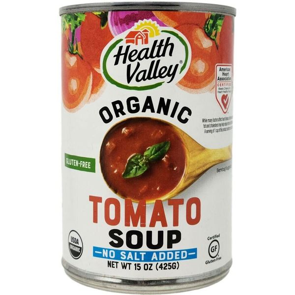 Health Valley Organic Tomato Soup - Gluten Free, Low Fat & No Added Salt - 15 oz