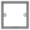 BG Grey 1 Gang Single 10mm Depth Square Spacer Frame Back Box Plate