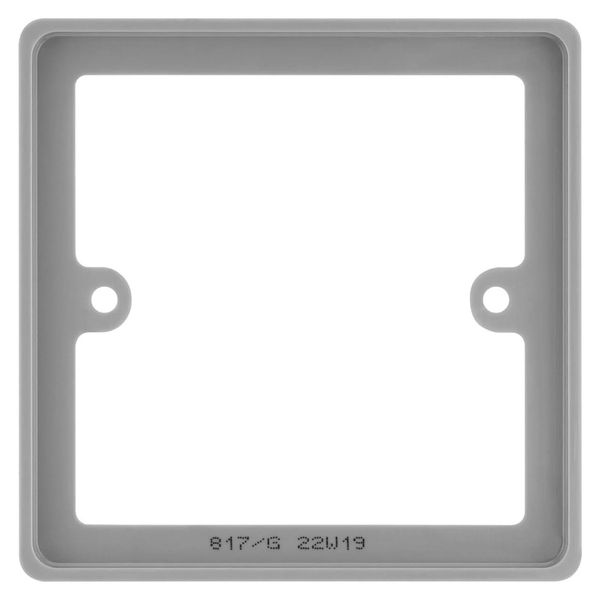 BG Grey 1 Gang Single 10mm Depth Square Spacer Frame Back Box Plate