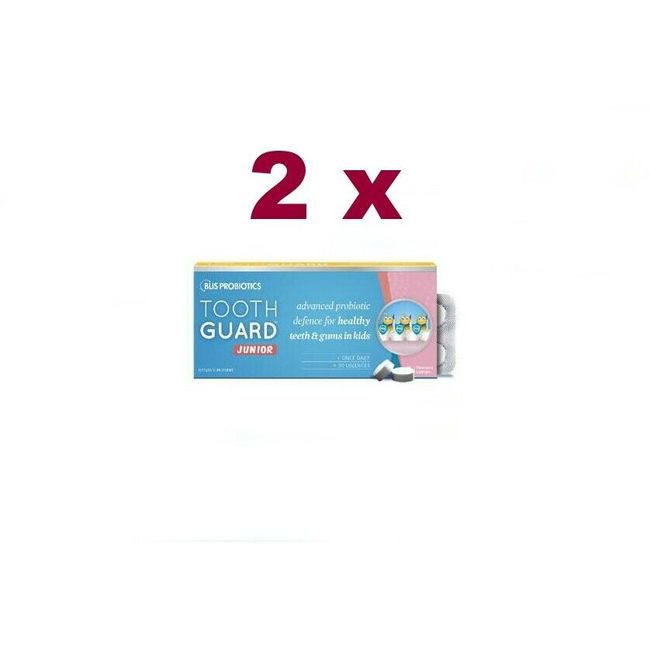 2 x Blis ToothGuard Junior Probiotic Lozenges Strawberry 30 for Teeth and Gums