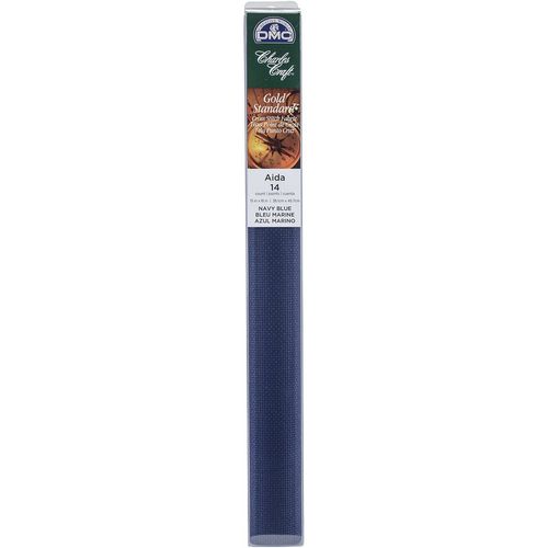 DMC Charles Craft Gold Standard Aida 14 Count 15"X18" Box, Navy