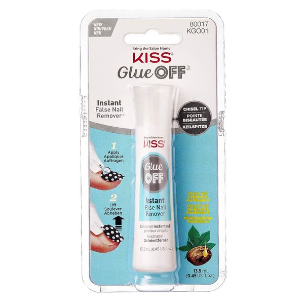 Kiss Glue Off Instant False Nail Remover 0.45 Ounce (Pack of 2)