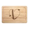 Letter L Heart Alphabet Rectangular Wooden Chopping Board