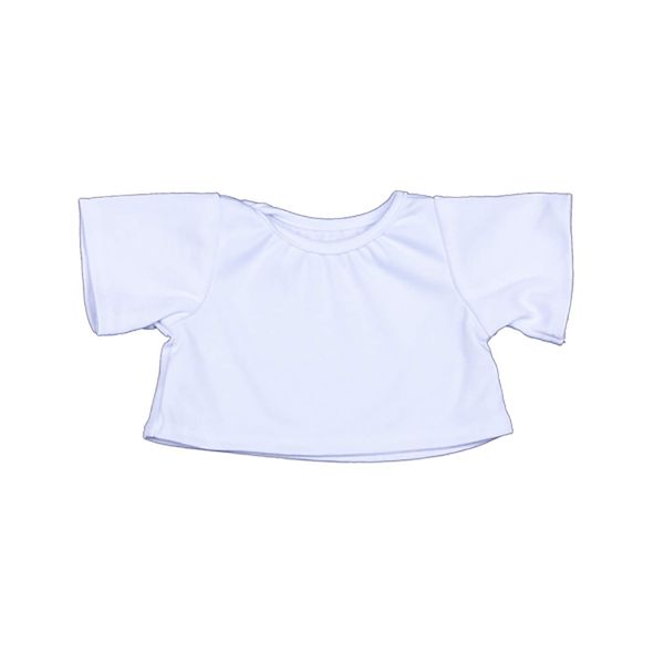 WHITE T-SHIRT BY TEDDY MOUNTAIN FITS 15" BUILD A BEAR FACTORY BEARS AND ANIMALS