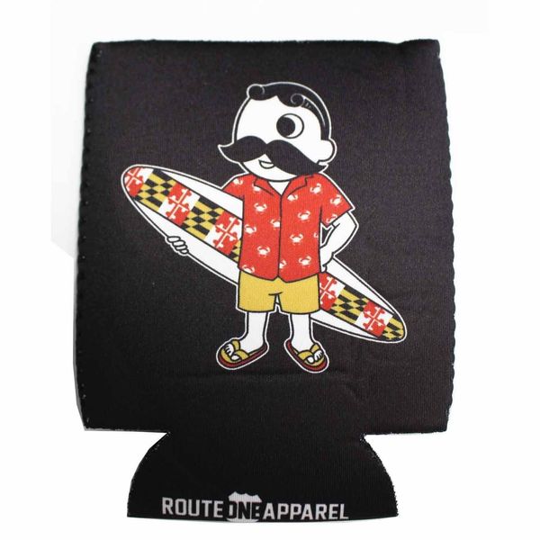 Natty Boh Surfer Dude (Black) / Can Cooler - Black / 10/$6 Each