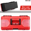 MAXPOWER Small Tool Box, 14-inch Plastic Tool Boxes with Handle, Removable Tray with Dual Lock Secured, Red Toolbox for Home
