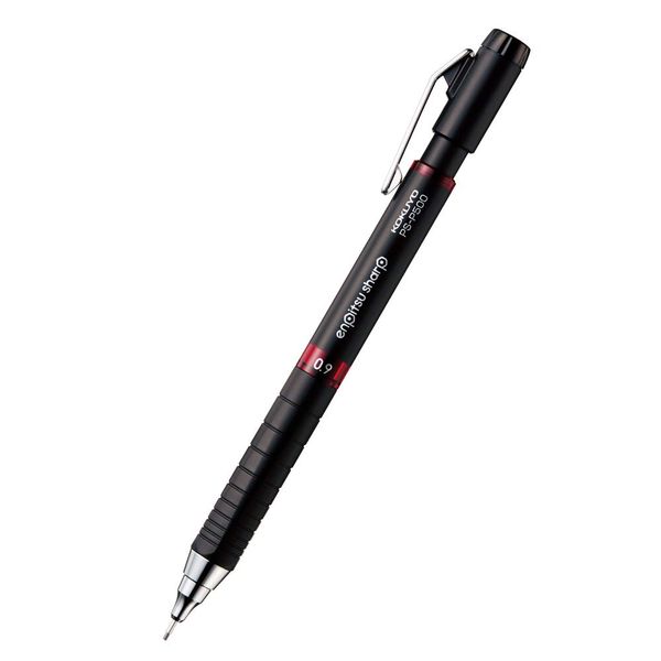 Kokuyo PS-P500R-1P Mechanical Pencil, Sharp, Type, Mx Metal Grip, 0.04 inches (0.9 mm), Red