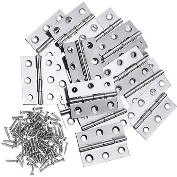 20 Stainless Steel 2Inch Folding Hinges Door and Window Hinges with 120 screws