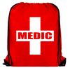 TEEZ Red Medic First Aid Drawstring Bag in Red & White