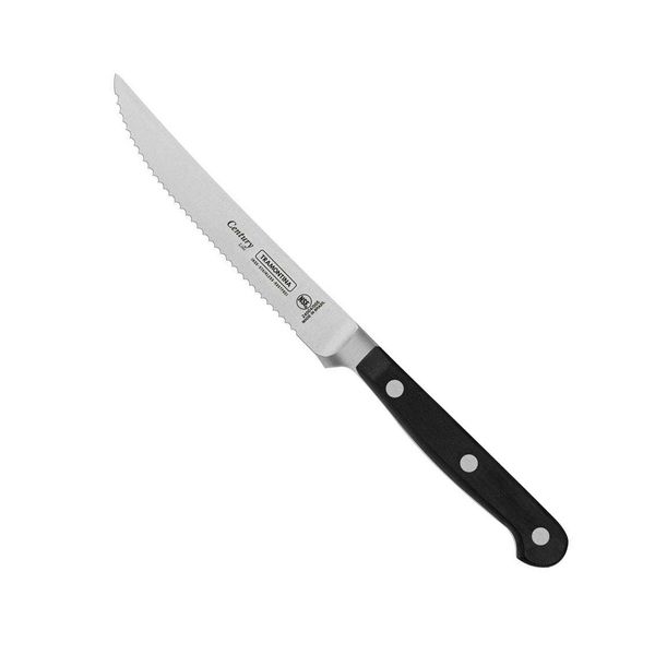 Tramontina 24004/005 TRAMONTINA 24004/005 Steak Knife, Century 8.7 inches (22 cm), Molybdenum Steel Added Reinforced Stainless Steel, Forged, NSF Certified, Dishwasher Safe, Made in Brazil, Black