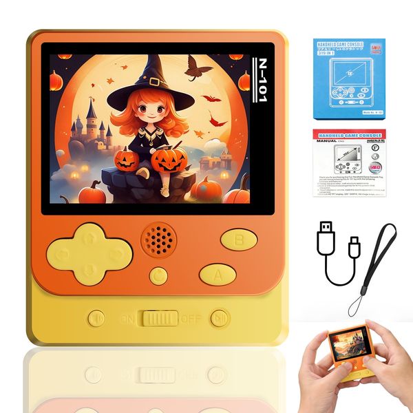 WAOYER Handheld Game Console for Kids, Portable Video Game Console Built-in 319 Retro Games Mini 2.5" Screen Video Gaming Emulator Console Electronic Toy Birthday Gifts for Adults Boys Girls (Orange)