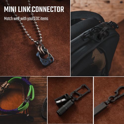 KeyUnity KA42BK 10PCS Mini Split Key Ring Quick Release Key Organizer, Titanium Carabiner Keychain Liner for Connecting Home Car Keys