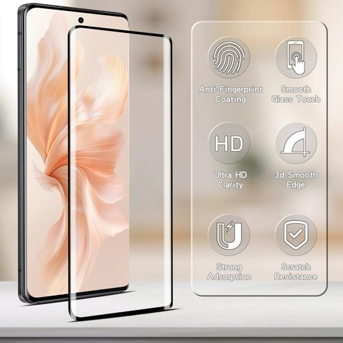 Bencuku (2 Pack) Screen Protector for Motorola Moto Edge 2023 Tempered Glass, 3D Curved Full Screen Coverage, Anti Scratch, Case Friendly