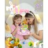 Dalugo Easter Bonnet Kit, Make Your Own Easter Hat, DIY Crafts Gifts, Easter Party Decorations(Pink)