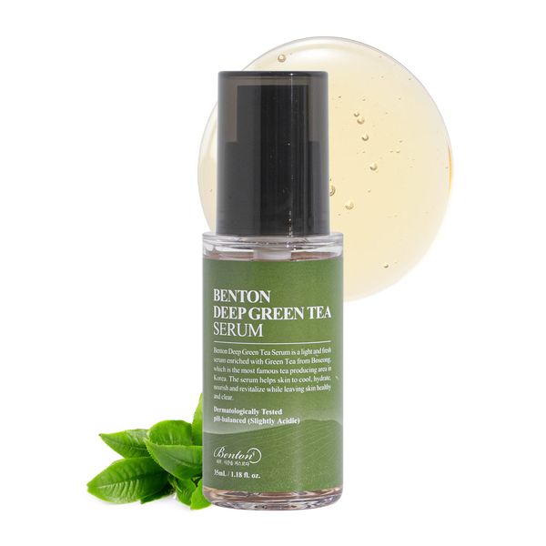 BENTON Deep Green Tea Serum 30ml (1.01 fl.oz.) - Pflegendes und feuchtigkeitsspendendes Gesichtsserum für fettige und empfindliche Haut, hautberuhigend und reinigend