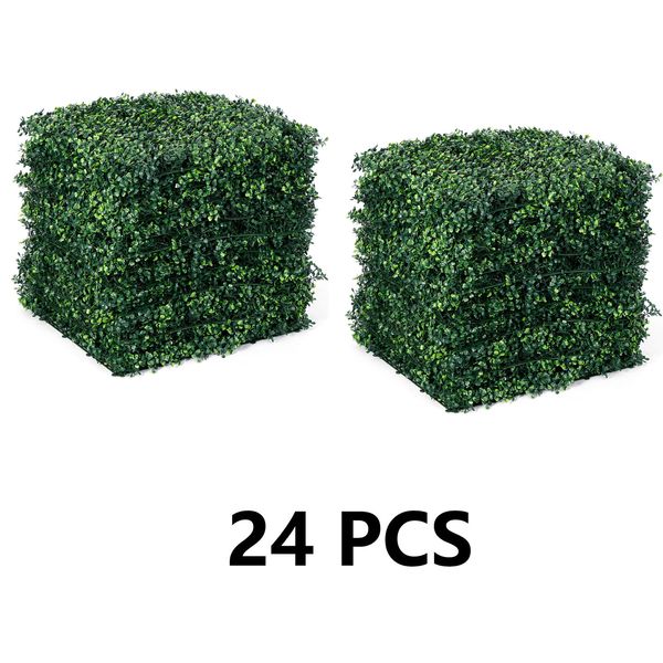 24PCS Artificial Grass Garden Privacy Screen Garden Home Backdrop Wall Decor
