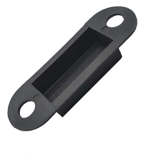 Door Latch Keep Strike Dust Box Black Plastic Small 75mm