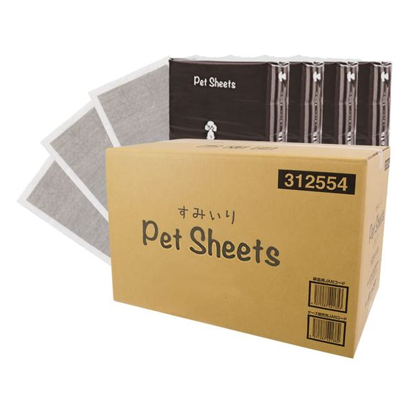 Pet Sheets, Thick, Deodorizing with Charcoal, Super Wide, 1 Case (20 Sheets x 4 Bags)