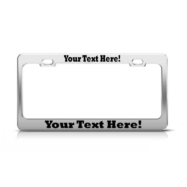 Product Express Chrome Personalized Auto License Plate Frame Metal Stencil Bold
