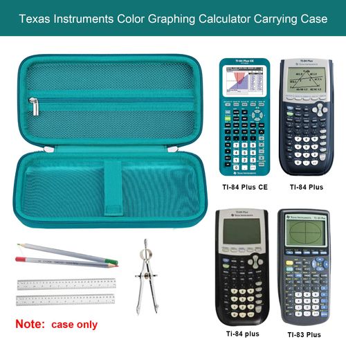 Elonbo Carrying Case for Texas Instruments TI-84 Plus CE/TI-84 Plus/TI-83 Plus/TI-83 Plus CE Color Graphing Calculator, Extra Mesh Pocket Fits Charging Cable Charger Manual, Green+Inside Green