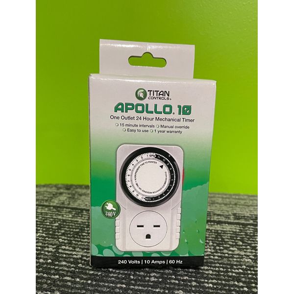 Titan Controls Apollo 10 One Outlet  Mechanical Timer 240V