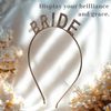 Bridal Rhinestone Crown Headband, Rose Gold, BRIDE Letters, 4.8 cm Width