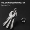 [KeyUnity] Titanium Key Chain Key Ring Carabiner for Connecting Mini Hook Quick Release Connector S/M/L Size Silver, KA29SW (S*2)