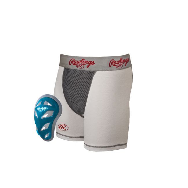 Rawlings Men's Adult Boxer with Cage Cup, White, Large
