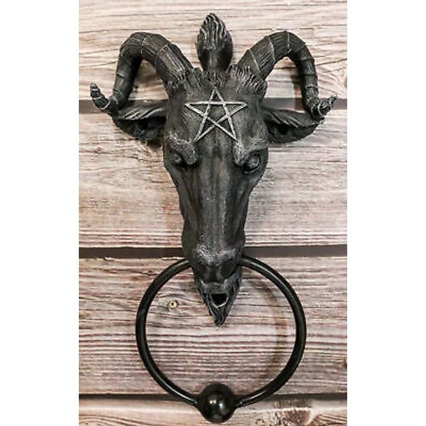 Sabbatic Goat Baphomet With Pentagram Head Door Knocker 9.5"Tall
